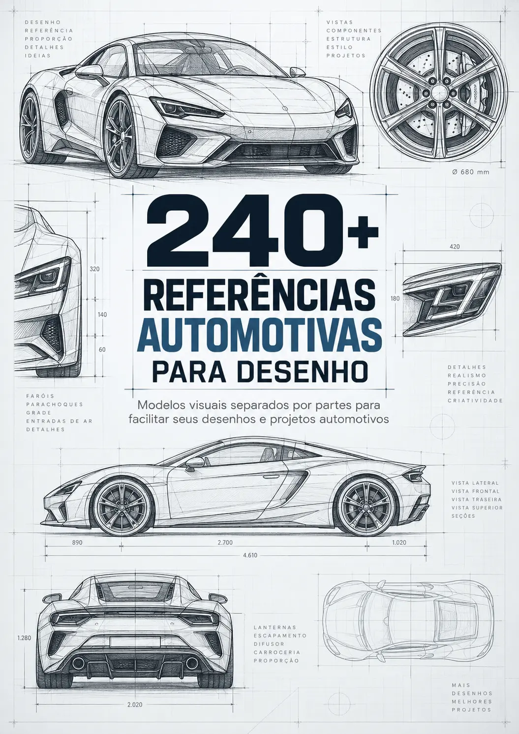 Capa da biblioteca com referências automotivas